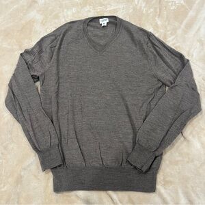 Club Monaco Italian Yarn 100% Wool V-Neck Men's Brown Sweater